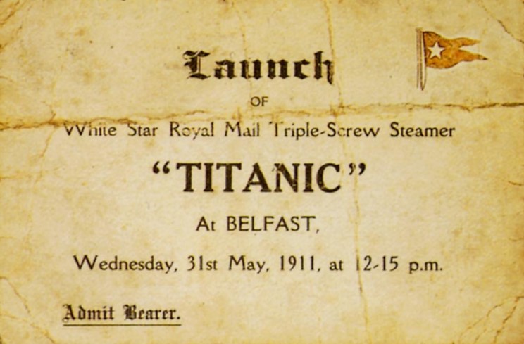 Biglietto d'invito alla cerimonia del varo del TITANIC.