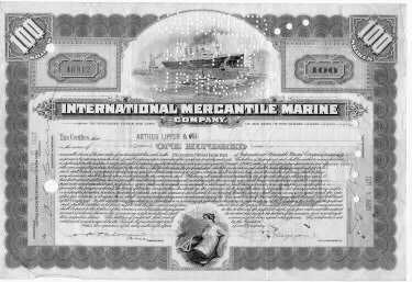 Titolo dell'Internazional Mercantile Marine Company.