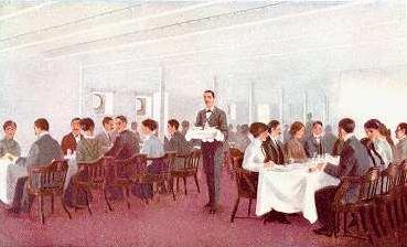 Sala da pranzo di terza classe.