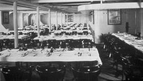 Sala da pranzo di terza classe.