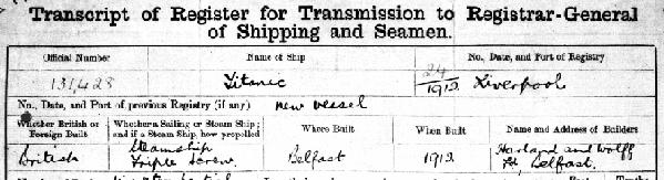 La registrazione del TITANIC.