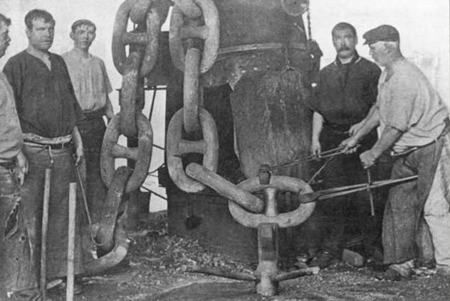 Le maglie delle catena dell'ancora del TITANIC.
